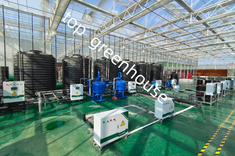 high tech glass greenhouse