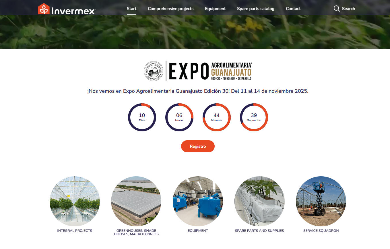 Invermex greenhouse manufacture