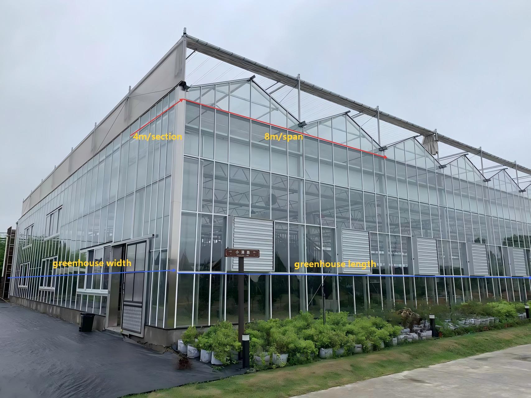 glass greenhouse structure